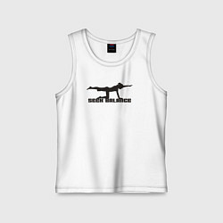 Майка детская хлопок Искать баланс, цвет: белый