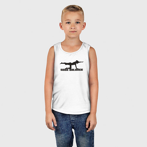 Детская майка Искать баланс / Белый – фото 5