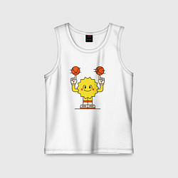 Майка детская хлопок Солнечный баскетбол, цвет: белый