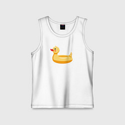 Майка детская хлопок Уточка надувная, цвет: белый