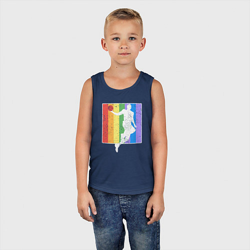 Детская майка Play basket / Тёмно-синий – фото 5