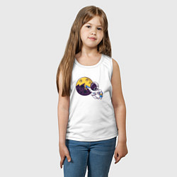 Майка детская хлопок Сырная луна, цвет: белый — фото 2