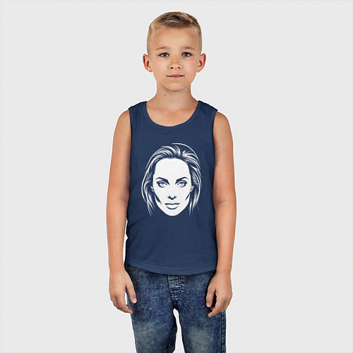 Детская майка Анджелина Джоли лицо / Тёмно-синий – фото 5