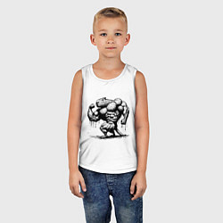 Майка детская хлопок Капибара бодибилдер, цвет: белый — фото 2