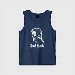 Майка детская хлопок Чак Норрис в краске художественный портрет, цвет: тёмно-синий