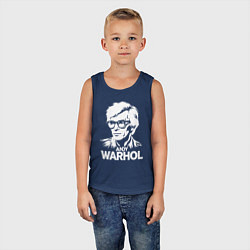 Майка детская хлопок Энди Уорхол в стиле стрит-арт, цвет: тёмно-синий — фото 2