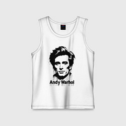 Майка детская хлопок Молодой Энди Уорхол, цвет: белый