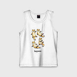 Майка детская хлопок Ленивые еноты, цвет: белый