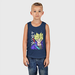 Майка детская хлопок Драконий жемчуг Транкс из будущего, цвет: тёмно-синий — фото 2