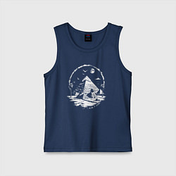 Майка детская хлопок Лунная тайна пирамид, цвет: тёмно-синий