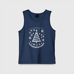 Майка детская хлопок Зимняя новогодняя сказка, цвет: тёмно-синий
