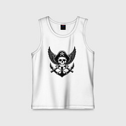 Майка детская хлопок Пиратский крылатый дух, цвет: белый