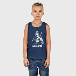 Майка детская хлопок Белый самурай, цвет: тёмно-синий — фото 2