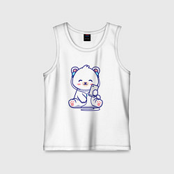 Детская майка Music white bear