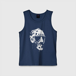 Майка детская хлопок Белая хоккейная маска, цвет: тёмно-синий
