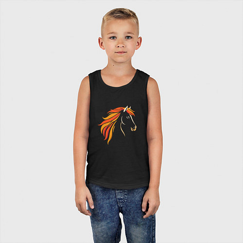 Детская майка Лошадь огненная, символ года / Черный – фото 5