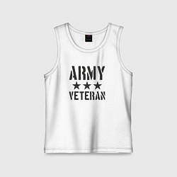 Майка детская хлопок Ветеран армии, цвет: белый