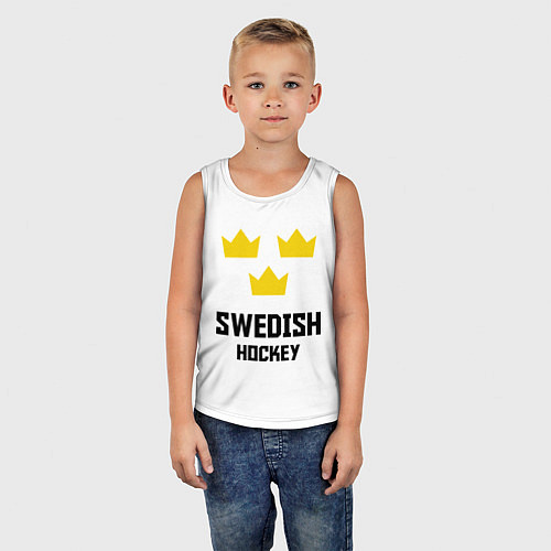 Детская майка Swedish Hockey / Белый – фото 5