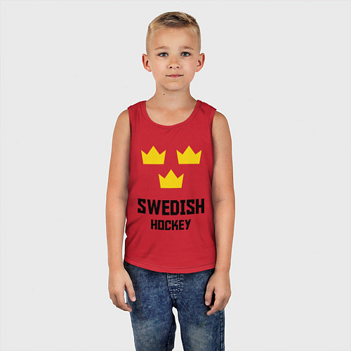 Детская майка Swedish Hockey / Красный – фото 5