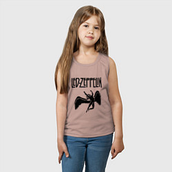 Майка детская хлопок Led Zeppelin, цвет: пыльно-розовый — фото 2