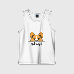 Майка детская хлопок Got Corgi, цвет: белый