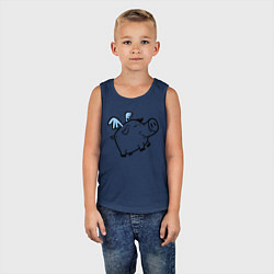 Майка детская хлопок Крылатый поросёнок, цвет: тёмно-синий — фото 2