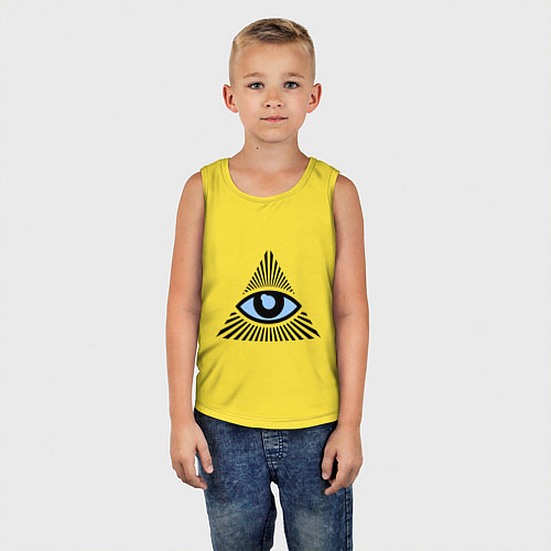 Детская майка Всевидящее око (глаз в треугольнике) / Желтый – фото 5