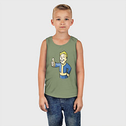 Майка детская хлопок Fallout vault boy, цвет: авокадо — фото 2