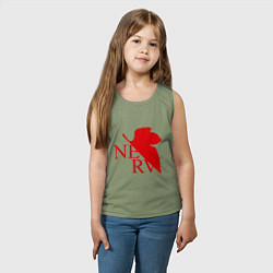 Майка детская хлопок Евангелион NERV, цвет: авокадо — фото 2