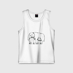 Майка детская хлопок Сколько ног у слона, цвет: белый