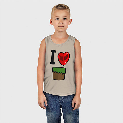 Детская майка I love Dilleron / Миндальный – фото 5