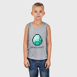 Майка детская хлопок Minecraft Diamond, цвет: меланж — фото 2