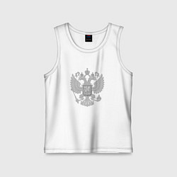 Майка детская хлопок Герб России, цвет: белый