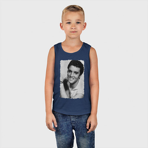 Детская майка Улыбка Элвиса / Тёмно-синий – фото 5