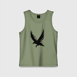 Майка детская хлопок Черный ворон, цвет: авокадо
