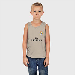 Майка детская хлопок Real Madrid: Fly Emirates, цвет: миндальный — фото 2