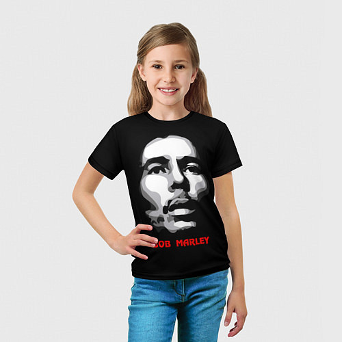 Детская футболка Bob Marley Face / 3D-принт – фото 5