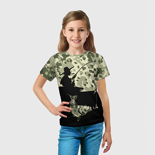 Детская футболка Ночная рыбалка / 3D-принт – фото 5