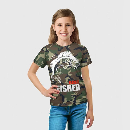 Детская футболка Best fisher / 3D-принт – фото 5
