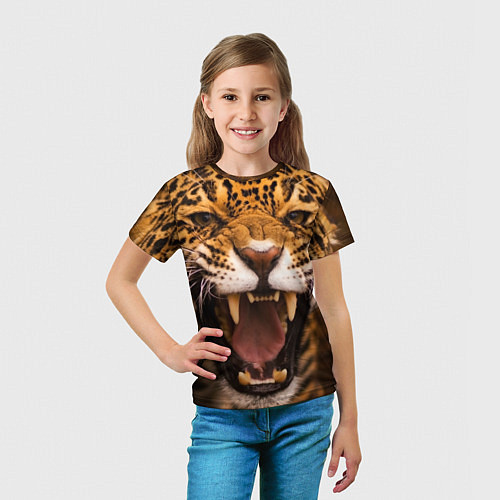 Детская футболка Ярость леопарда / 3D-принт – фото 5