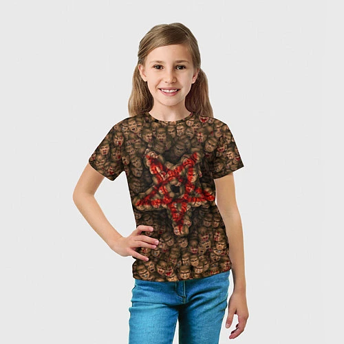 Детская футболка DOOM: Pentagramm / 3D-принт – фото 5
