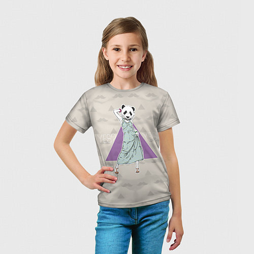 Детская футболка Panda Girl: yes yes? / 3D-принт – фото 5