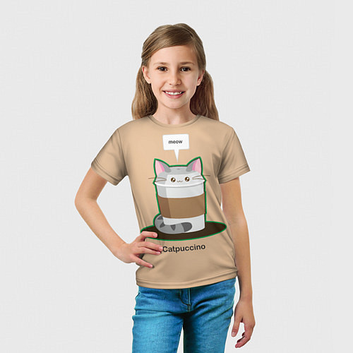 Детская футболка Catpuccino / 3D-принт – фото 5