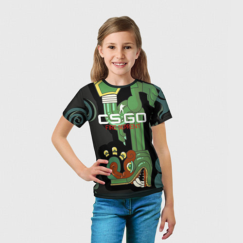 Детская футболка Cs:go - Fire Serpent Огненный змей / 3D-принт – фото 5
