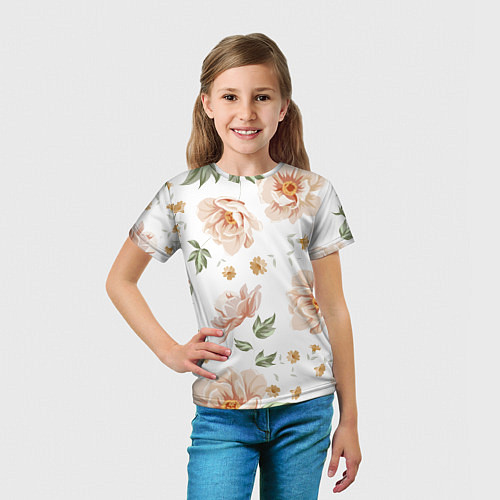 Детская футболка Красивые цветы / 3D-принт – фото 5