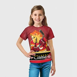 Футболка детская Calgary Flames, цвет: 3D-принт — фото 2