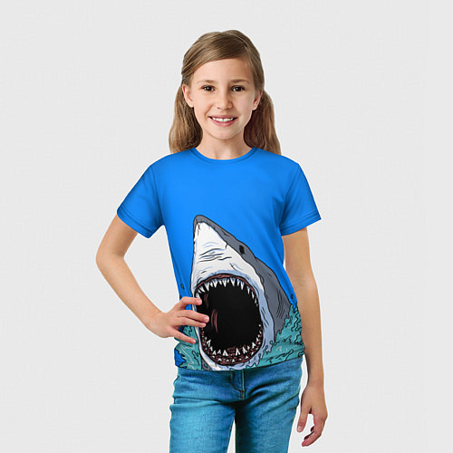 Детская футболка Акулий рык / 3D-принт – фото 5