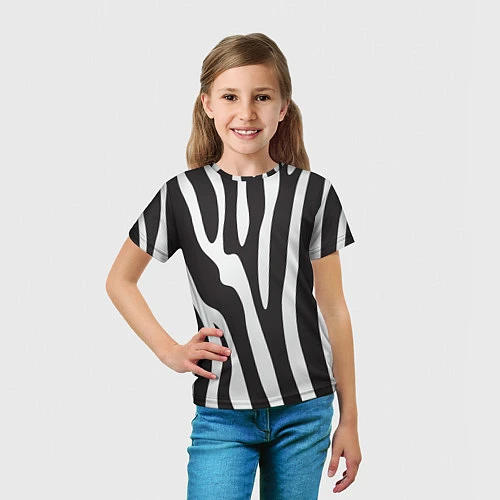 Детская футболка Шкура зебры / 3D-принт – фото 5