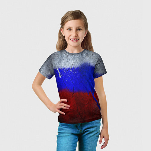 Детская футболка Русский триколор / 3D-принт – фото 5