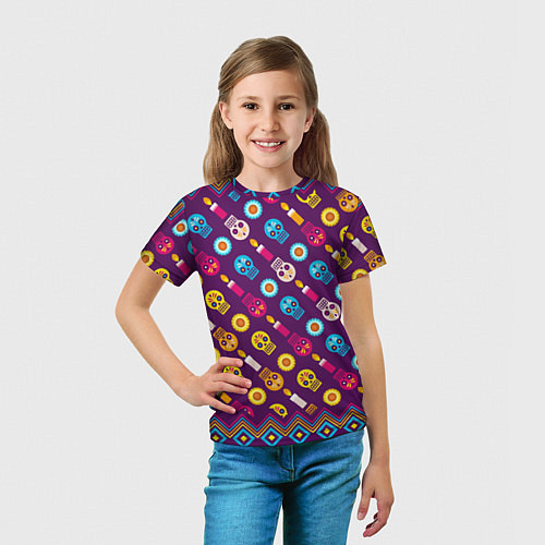 Детская футболка Черепа и свечки / 3D-принт – фото 5